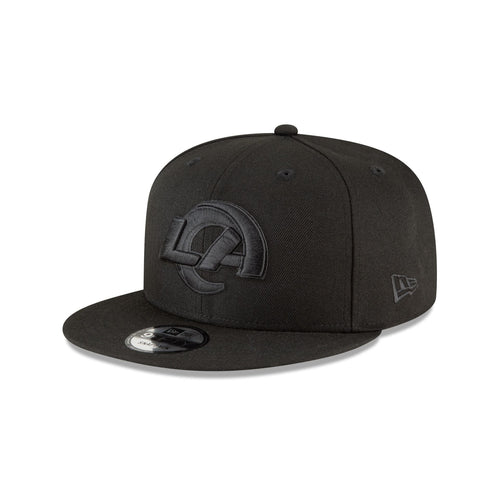 New Era Los Angeles Rams Black on Black 9FIFTY Snapback Hat - Black