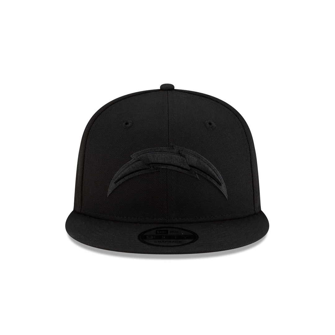 New Era Los Angeles Chargers Black on Black 9FIFTY Snapback Hat - View 4