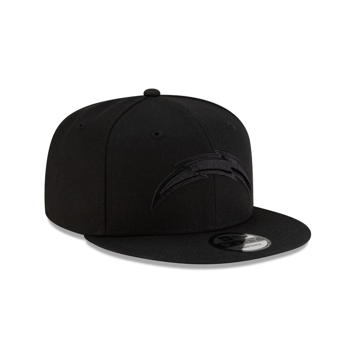 New Era Los Angeles Chargers Black on Black 9FIFTY Snapback Hat - View 3