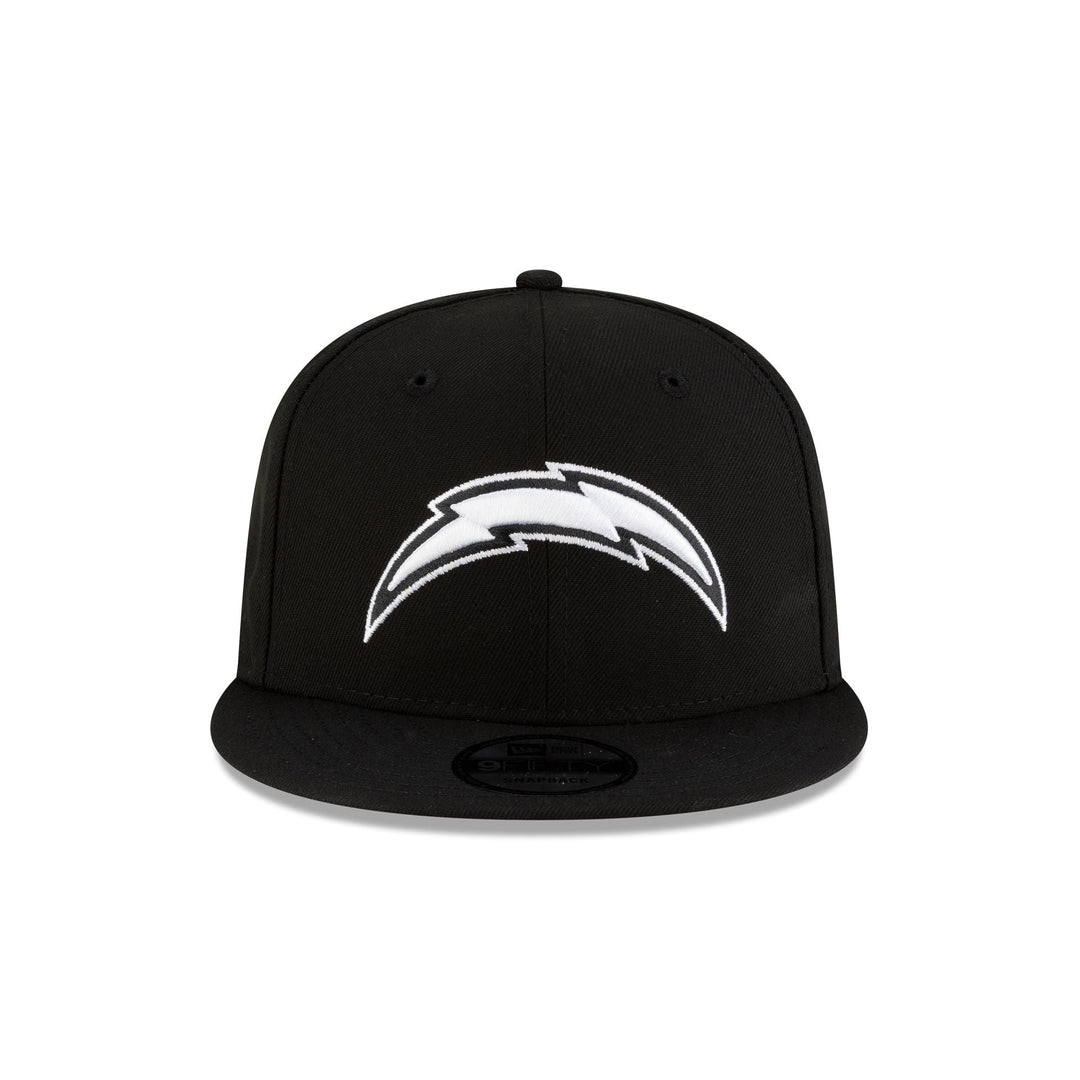 New Era Los Angeles Chargers Black &amp; White 9FIFTY Snapback Hat - View 4