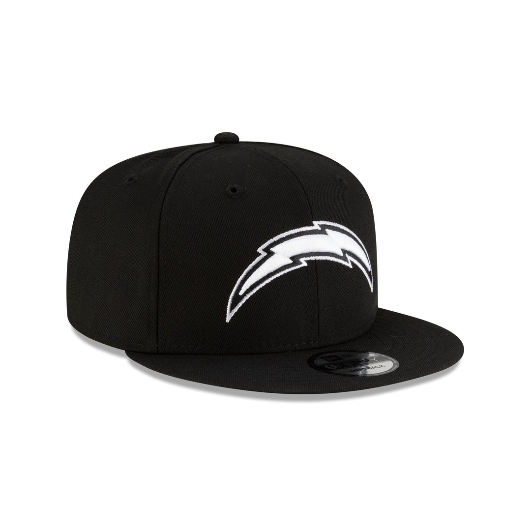 New Era Los Angeles Chargers Black &amp; White 9FIFTY Snapback Hat - View 3