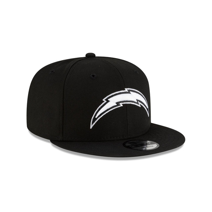 New Era Los Angeles Chargers Black &amp; White 9FIFTY Snapback Hat - View 3