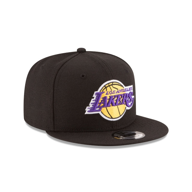 New Era Los Angeles Lakers Black 9FIFTY Snapback Hat - View 3