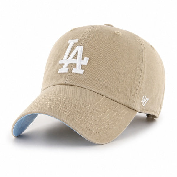 47 Brand Los Angeles Dodgers Clean Up Adjustable Hat - Khaki/White - Front