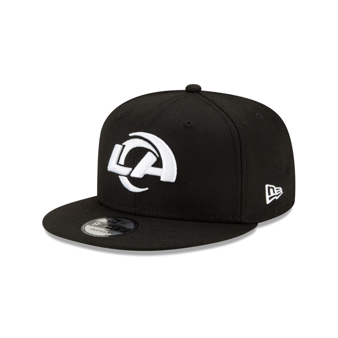 New Era Los Angeles Rams Black & White 9FIFTY Snapback Hat - View 1