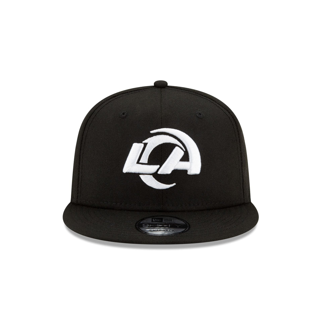New Era Los Angeles Rams Black &amp; White 9FIFTY Snapback Hat - View 4