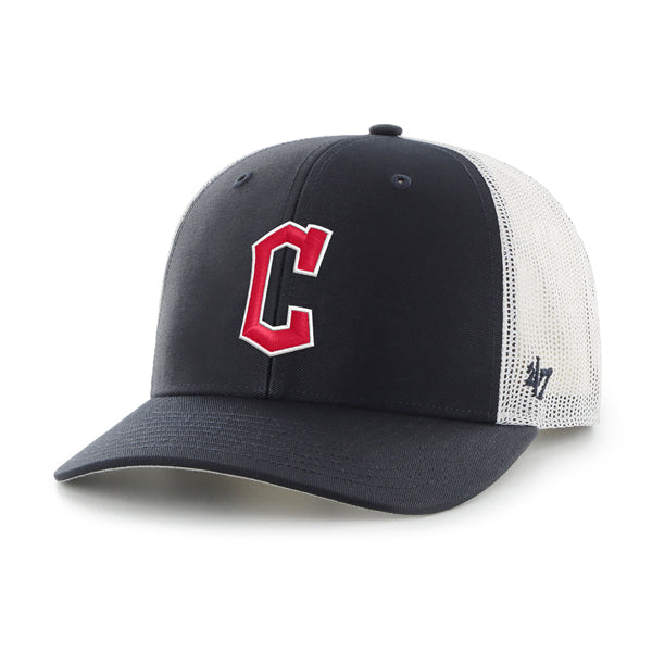 47 Brand Cleveland Guardians Trucker Adjustable Hat - Navy (Classic C) - Front