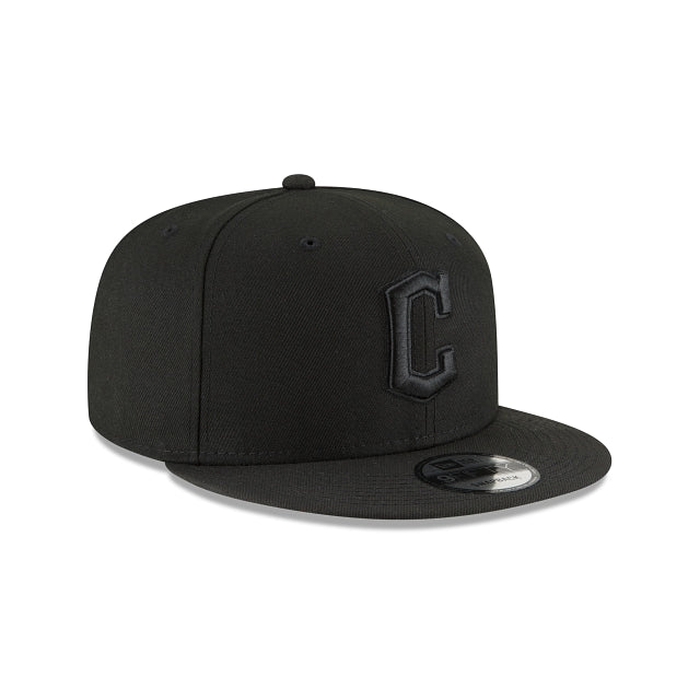 New Era Cleveland Guardians Black on Black 9FIFTY Snapback Hat - View 3