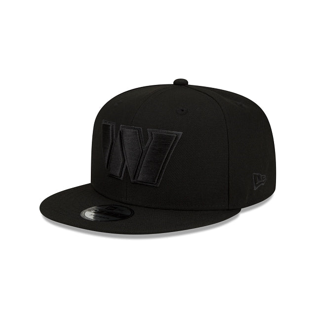 New Era Washington Commanders Black on Black 9FIFTY Snapback Hat - View 1