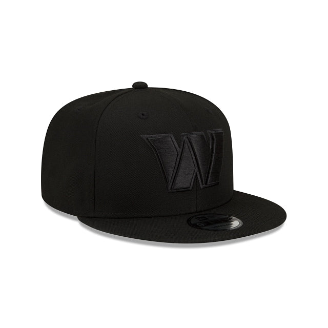 New Era Washington Commanders Black on Black 9FIFTY Snapback Hat - View 3