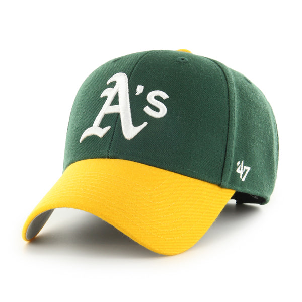 47 Brand Oakland Athletics MVP Adjustable Hat - Two-Tone Green/Yellow - Front