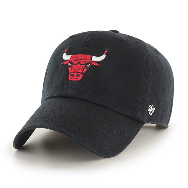 47 Brand Chicago Bulls Clean Up Adjustable Hat - Black/Red - Front