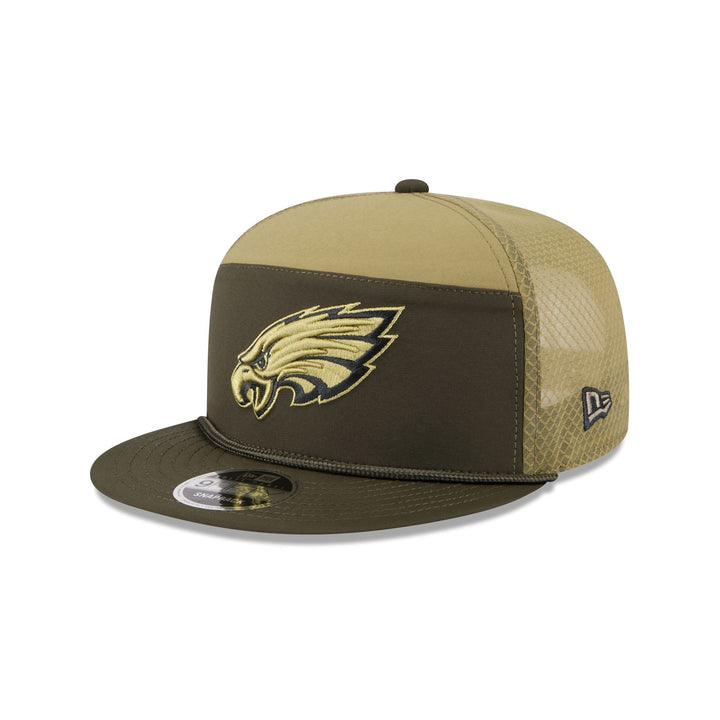 Philadelphia Eagles Salute to Service Split Panel 9FIFTY Trucker Hat - View 3