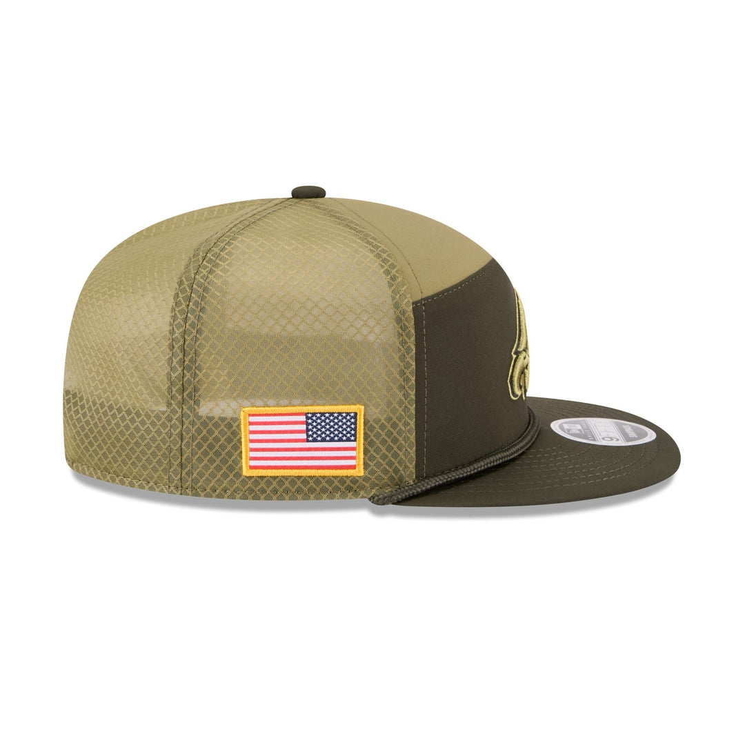 Philadelphia Eagles Salute to Service Split Panel 9FIFTY Trucker Hat - View 5