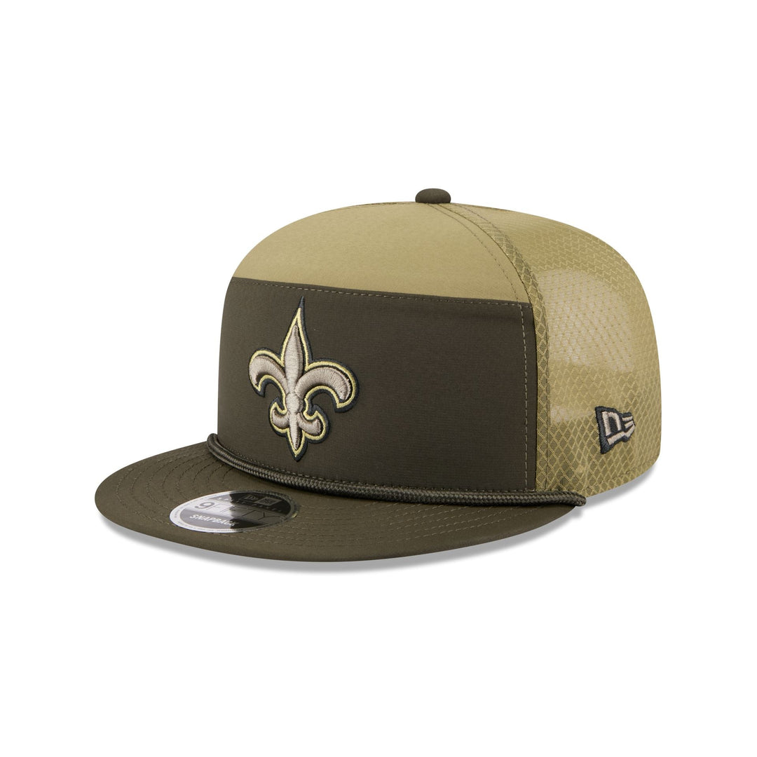 New Orleans Saints Salute to Service Split Panel 9FIFTY Trucker Hat - View 3