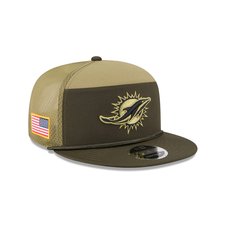 Miami Dolphins Salute to Service Split Panel 9FIFTY Trucker Hat - View 1