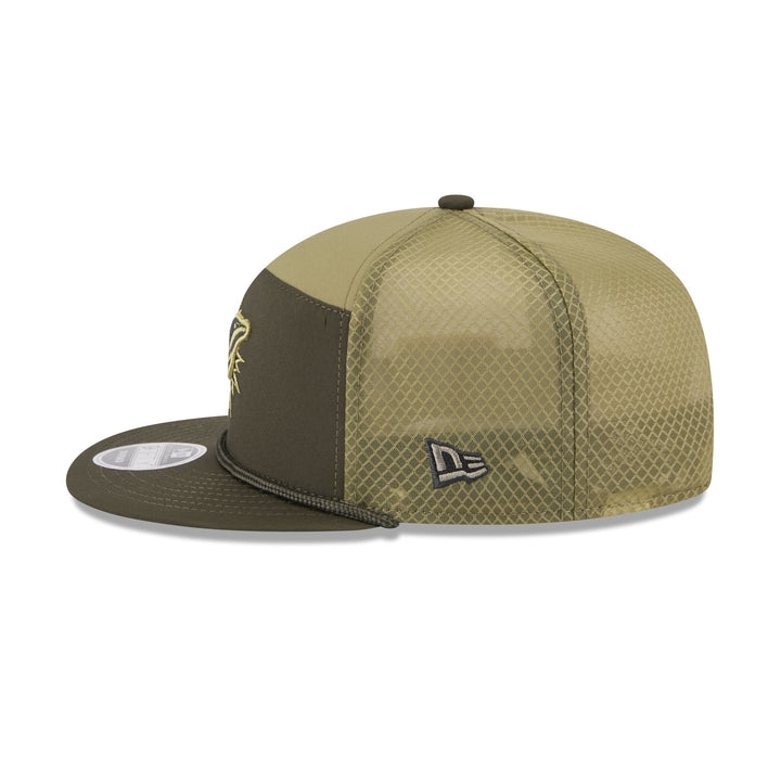 Miami Dolphins Salute to Service Split Panel 9FIFTY Trucker Hat - View 6