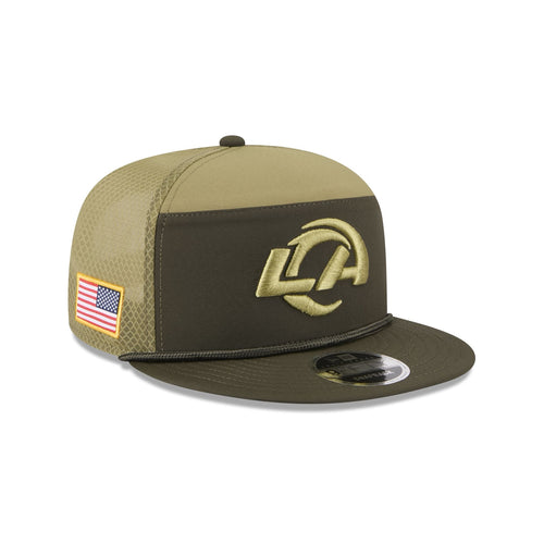 New Era Los Angeles Rams Salute to Service Split Panel 9FIFTY Trucker Hat - Digital Camo