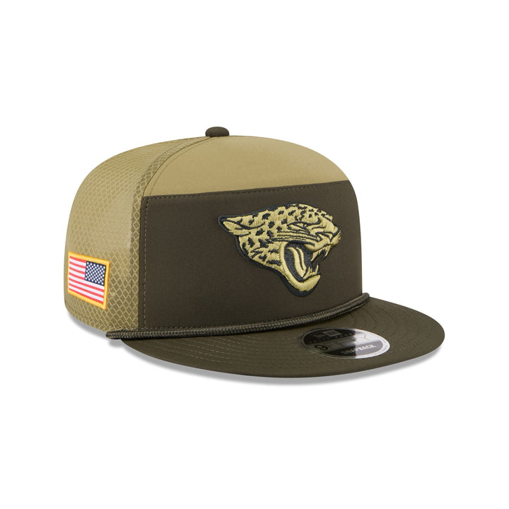 Jacksonville Jaguars Salute to Service Split Panel 9FIFTY Trucker Hat - View 1