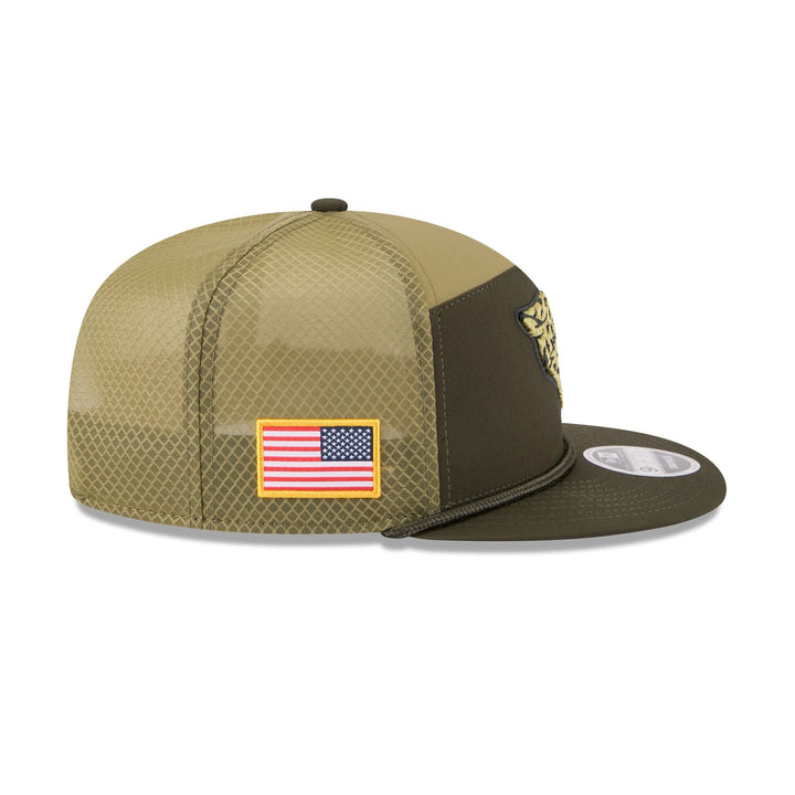 Jacksonville Jaguars Salute to Service Split Panel 9FIFTY Trucker Hat - View 5