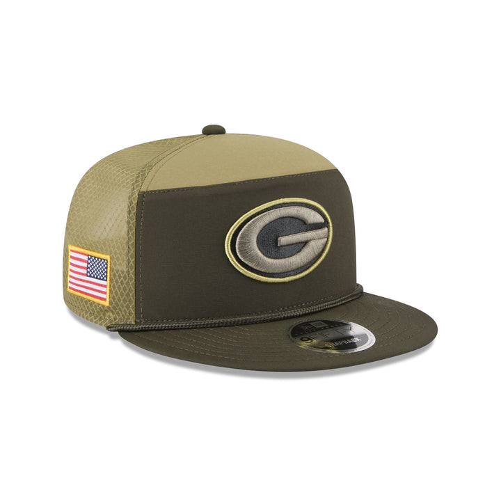 Green Bay Packers Salute to Service Split Panel 9FIFTY Trucker Hat - View 1