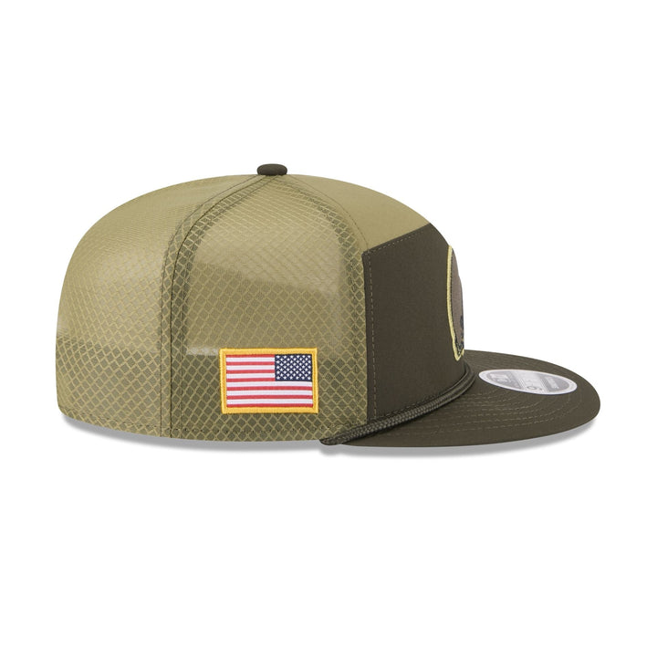 Cleveland Browns Salute to Service Split Panel 9FIFTY Trucker Hat - View 5