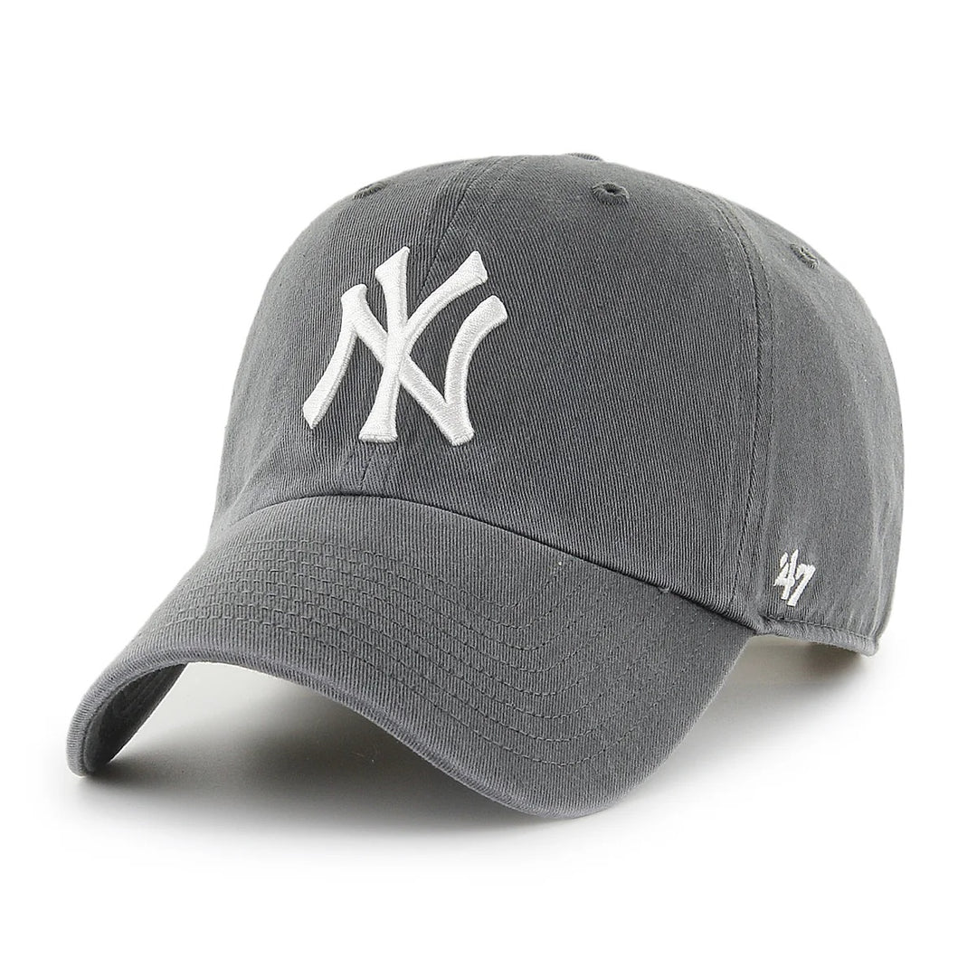 '47 Brand New York Yankees Clean Up Adjustable Hat - Charcoal/White Logo