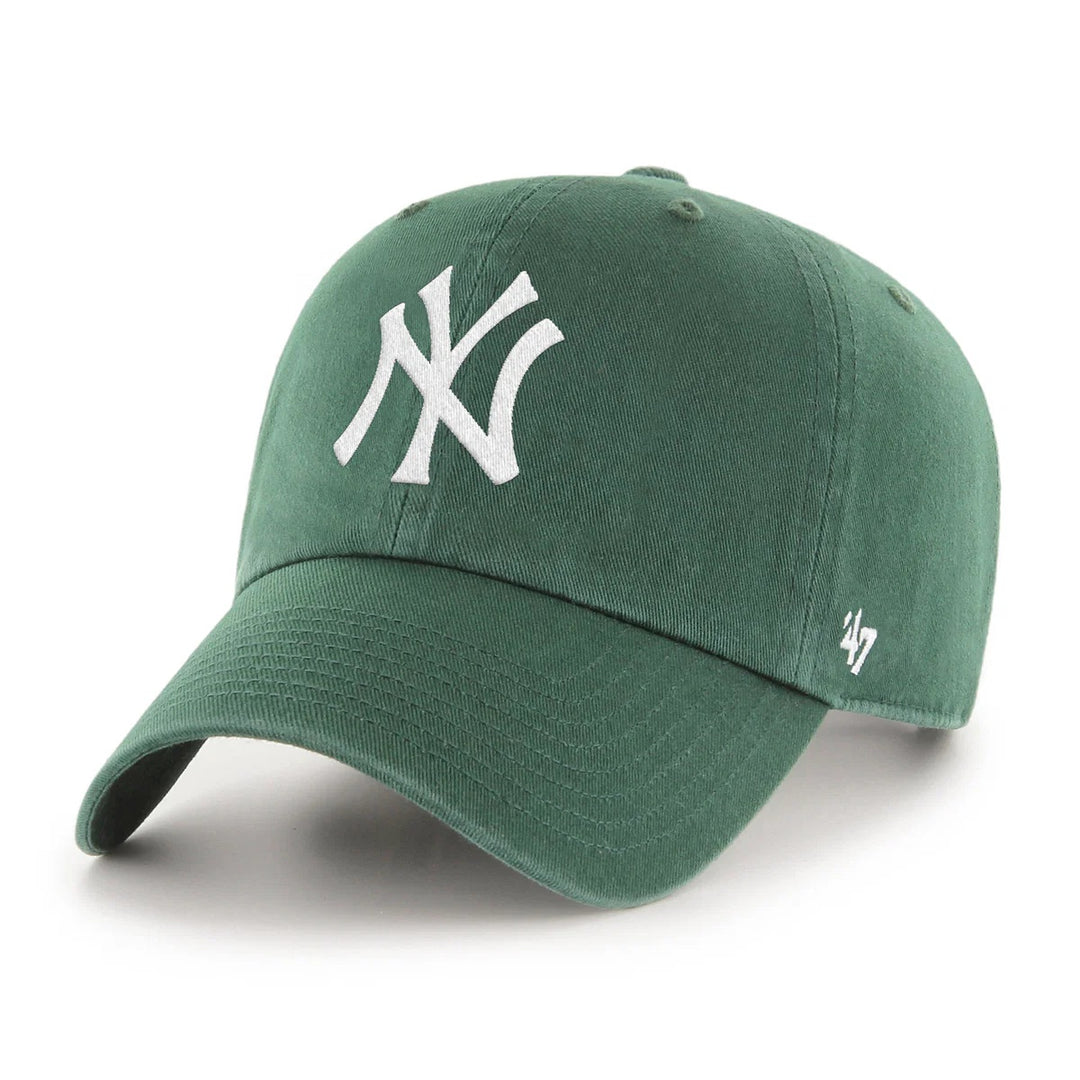 '47 Brand New York Yankees Clean Up Adjustable Hat - Kelly/White Logo