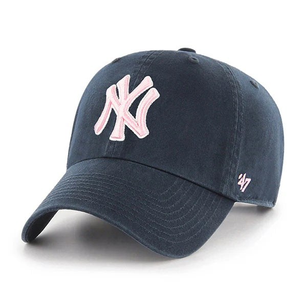 '47 Brand New York Yankees Clean Up Adjustable Hat - Navy/Pink Logo