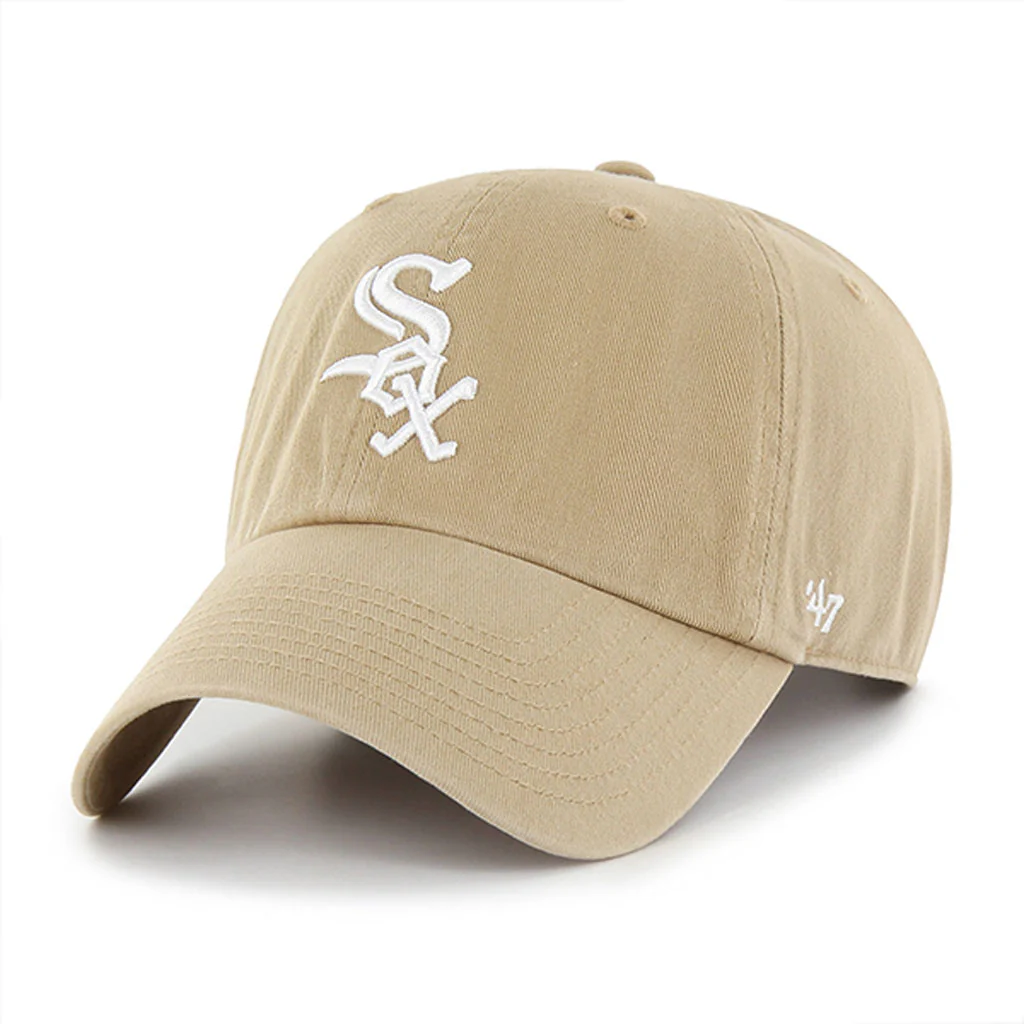 '47 Brand Chicago White Sox Clean Up Adjustable Hat Khaki Front