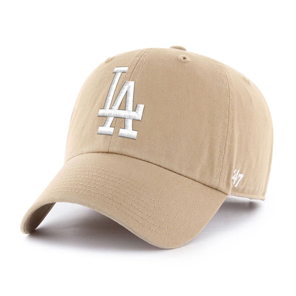 '47 Brand Los Angeles Dodgers Clean Up Adjustable Hat Khaki Front