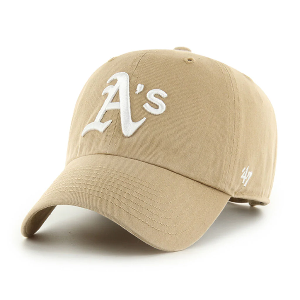 '47 Brand Oakland Athletics Clean Up Adjustable Hat Khaki Front