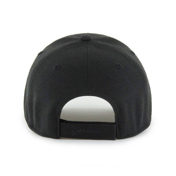 47 Brand New York Yankees MVP Adjustable Hat - Black/Black - Back
