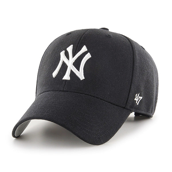 47 Brand New York Yankees MVP Adjustable Hat - Black/White - Front