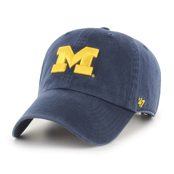 47 Brand Michigan Wolverines Clean Up Adjustable Hat - Navy - Front