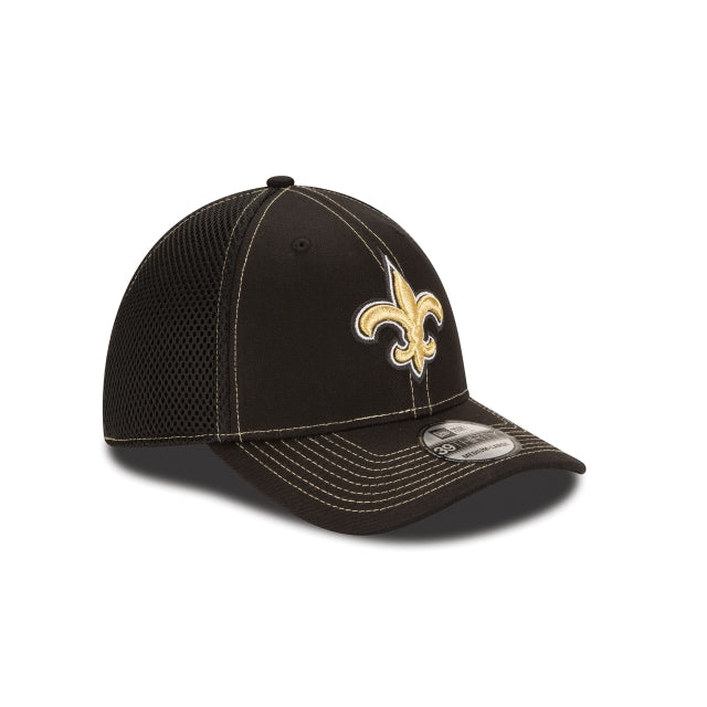 New Orleans Saints Neo 39THIRTY Stretch Fit Hat - Black