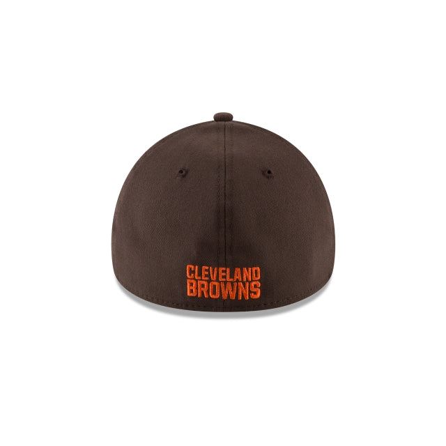 Cleveland Browns Classic 39THIRTY Stretch Fit Hat - Brown / Orange Wordmark