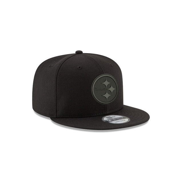 New Era Pittsburgh Steelers Black on Black 9FIFTY Snapback Hat - Black