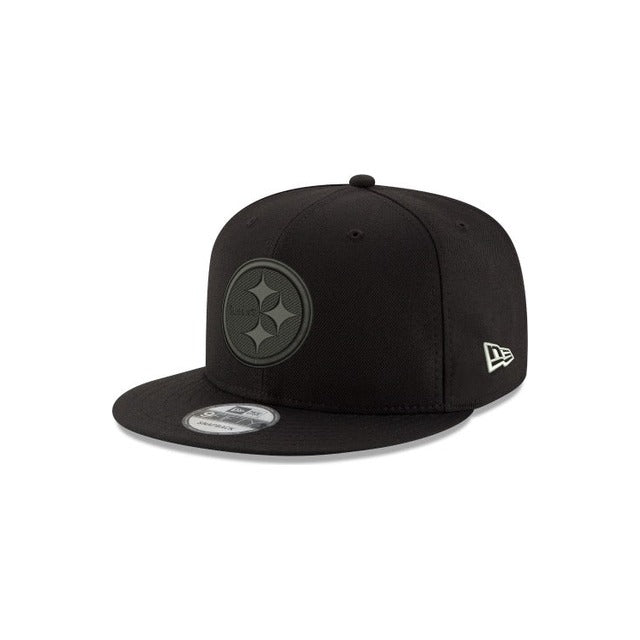 New Era Pittsburgh Steelers Black on Black 9FIFTY Snapback Hat - Black