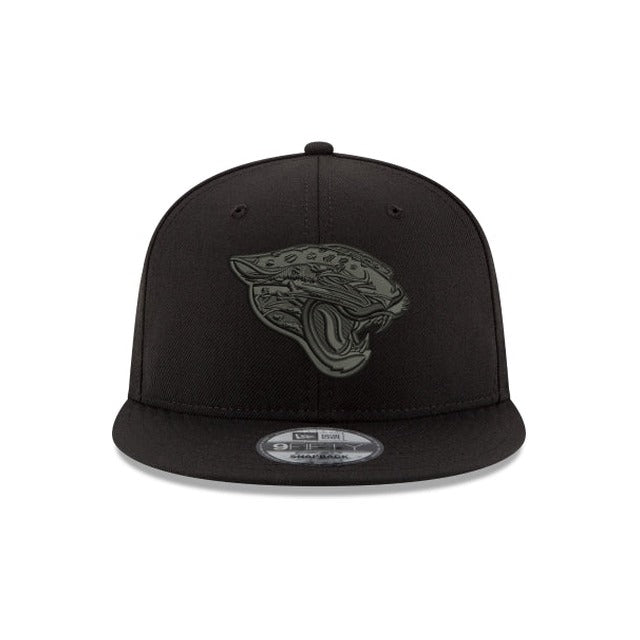 New Era Jacksonville Jaguars Black on Black 9FIFTY Snapback Hat - Black