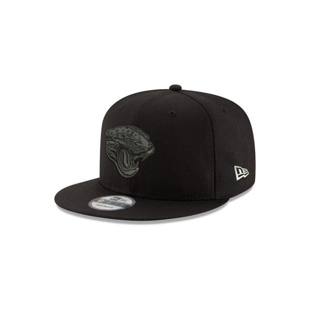 New Era Jacksonville Jaguars Black on Black 9FIFTY Snapback Hat - Black