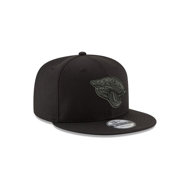New Era Jacksonville Jaguars Black on Black 9FIFTY Snapback Hat - Black