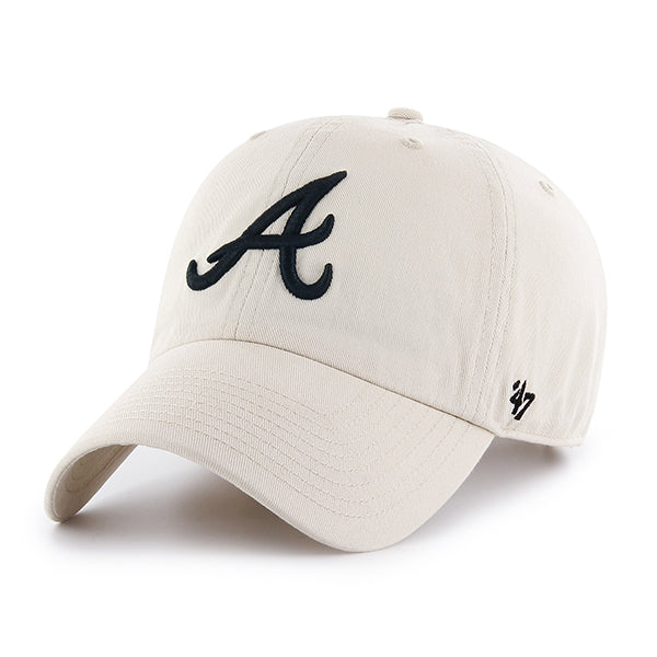 47 Brand Atlanta Braves Clean Up Adjustable Hat - Natural - Front