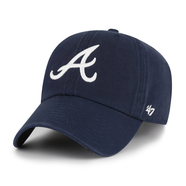 47 Brand Atlanta Braves Clean Up Adjustable Hat - Navy - Front