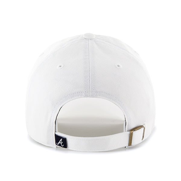 47 Brand Atlanta Braves Clean Up Adjustable Hat - White - Back