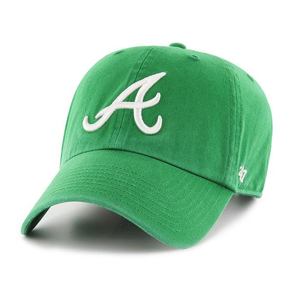 47 Brand Atlanta Braves Clean Up Adjustable Hat - Kelly - Front