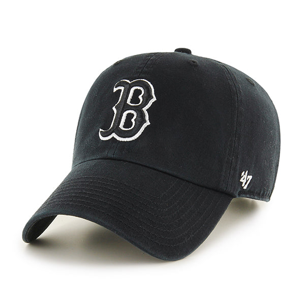 47 Brand Boston Red Sox Clean Up Adjustable Hat - Black/Black - Front