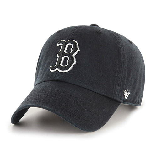 '47 Brand Boston Red Sox Clean Up Adjustable Hat - Black/Black/Whtout