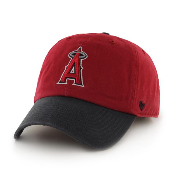 47 Brand Los Angeles Angels Clean Up Adjustable Hat - Two-Tone Red/Navy - Front