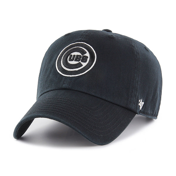 47 Brand Chicago Cubs Clean Up Adjustable Hat - Black/Black - Front